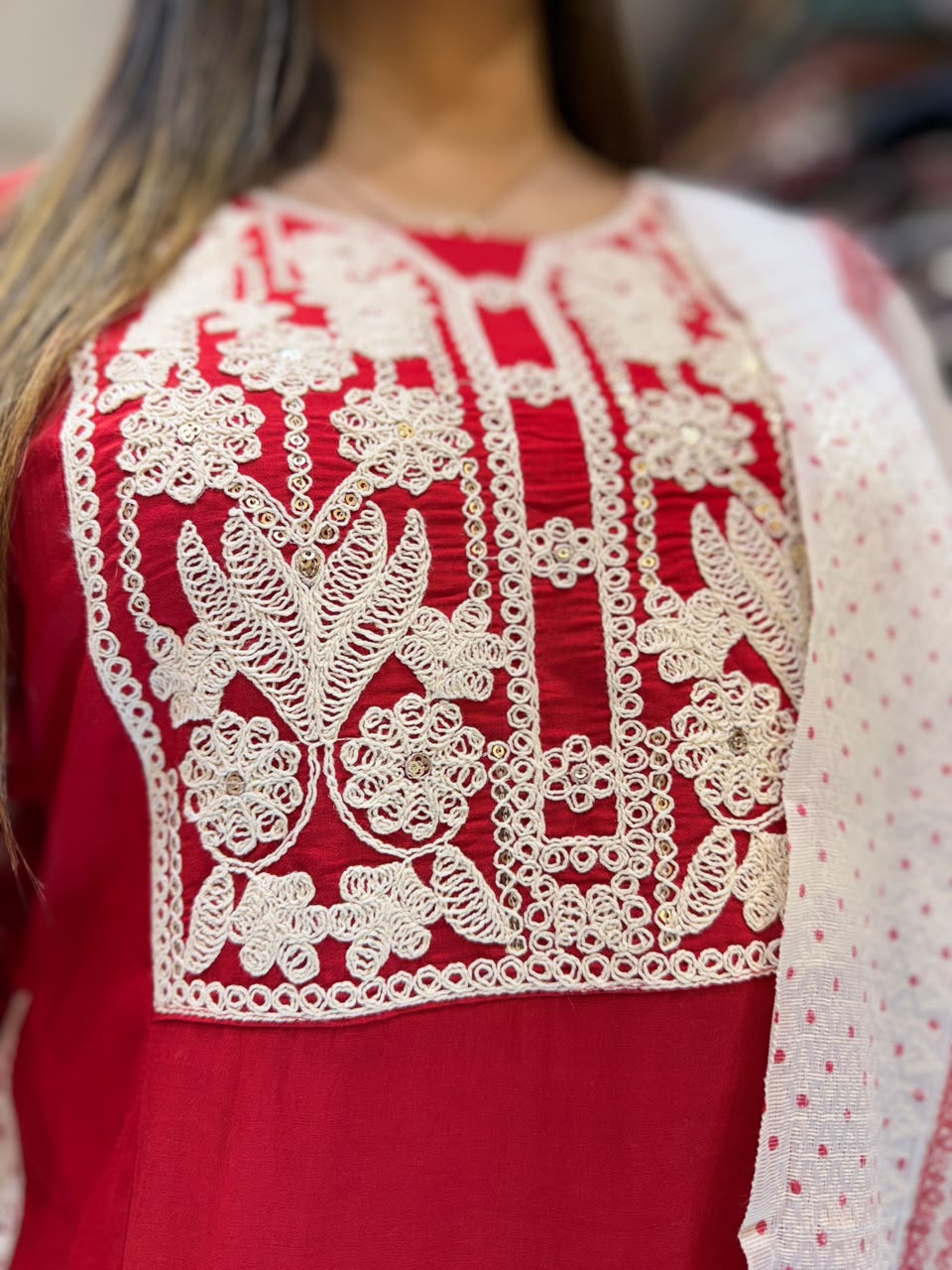 Pure Raw Silk Red 3pc Set