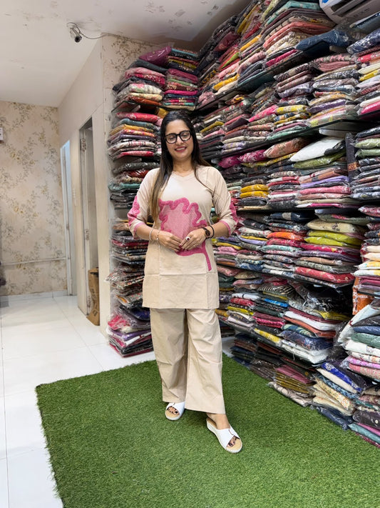 Pure Daabu Cotton Off White 2pc Set