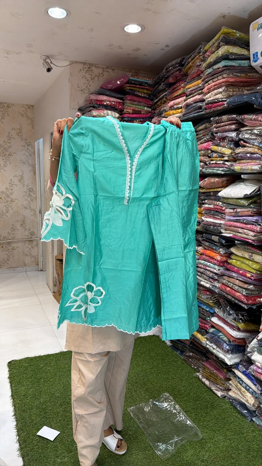 Pure Cotton Sea Green 2pc Set