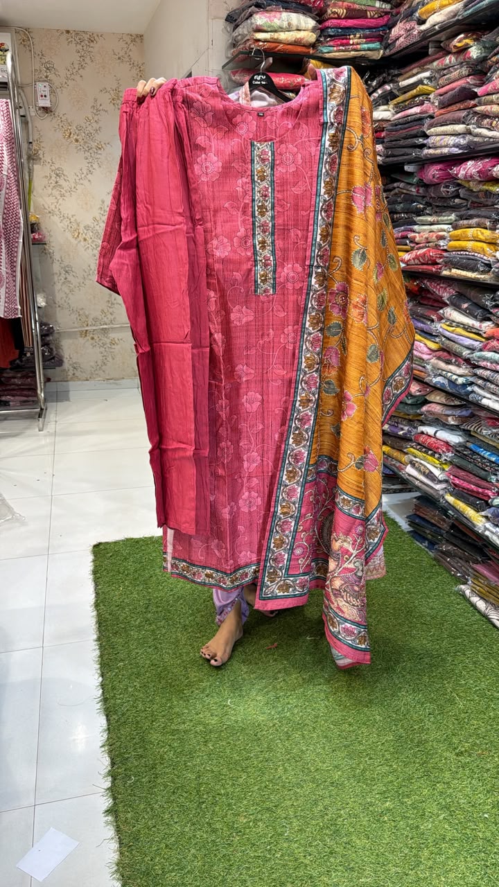 Pure Maheshwari Silk 3pc Set