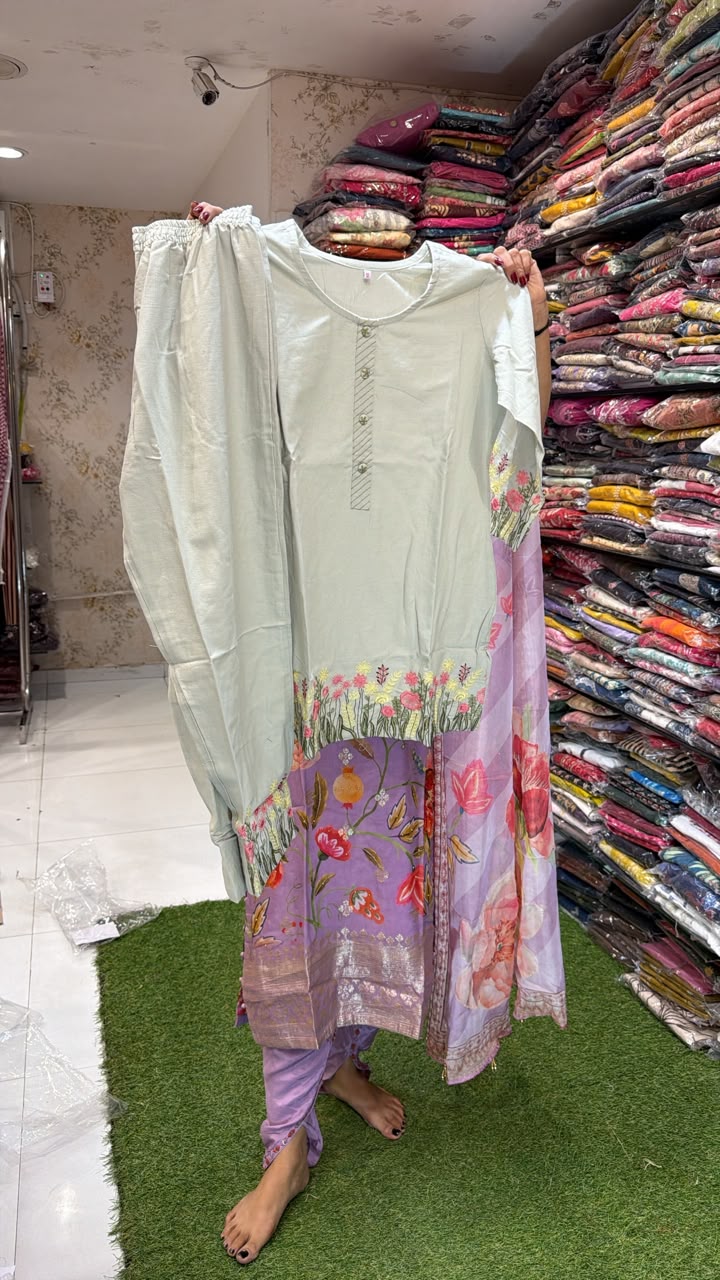 Pure Cotton Pastle Green 2pc Set
