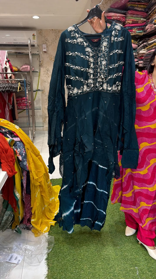 Dola Silk Teal Blue Gown