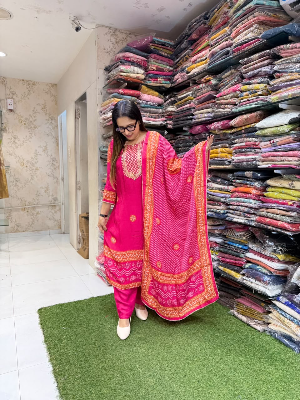 Pure Crep Rani Pink 3pc Set
