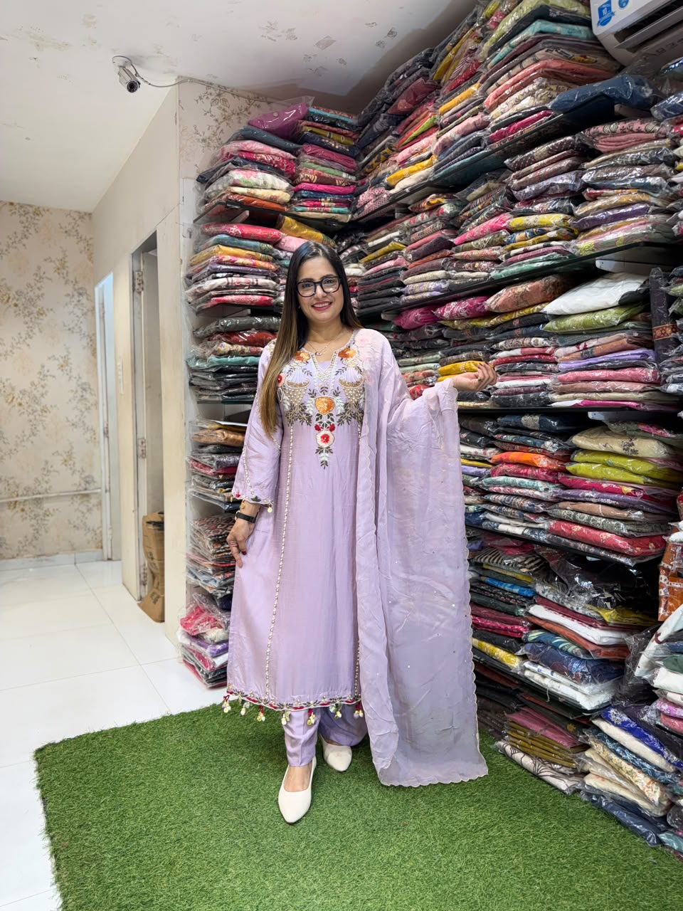 Pure Dola Silk Lylac purple 3pc Set