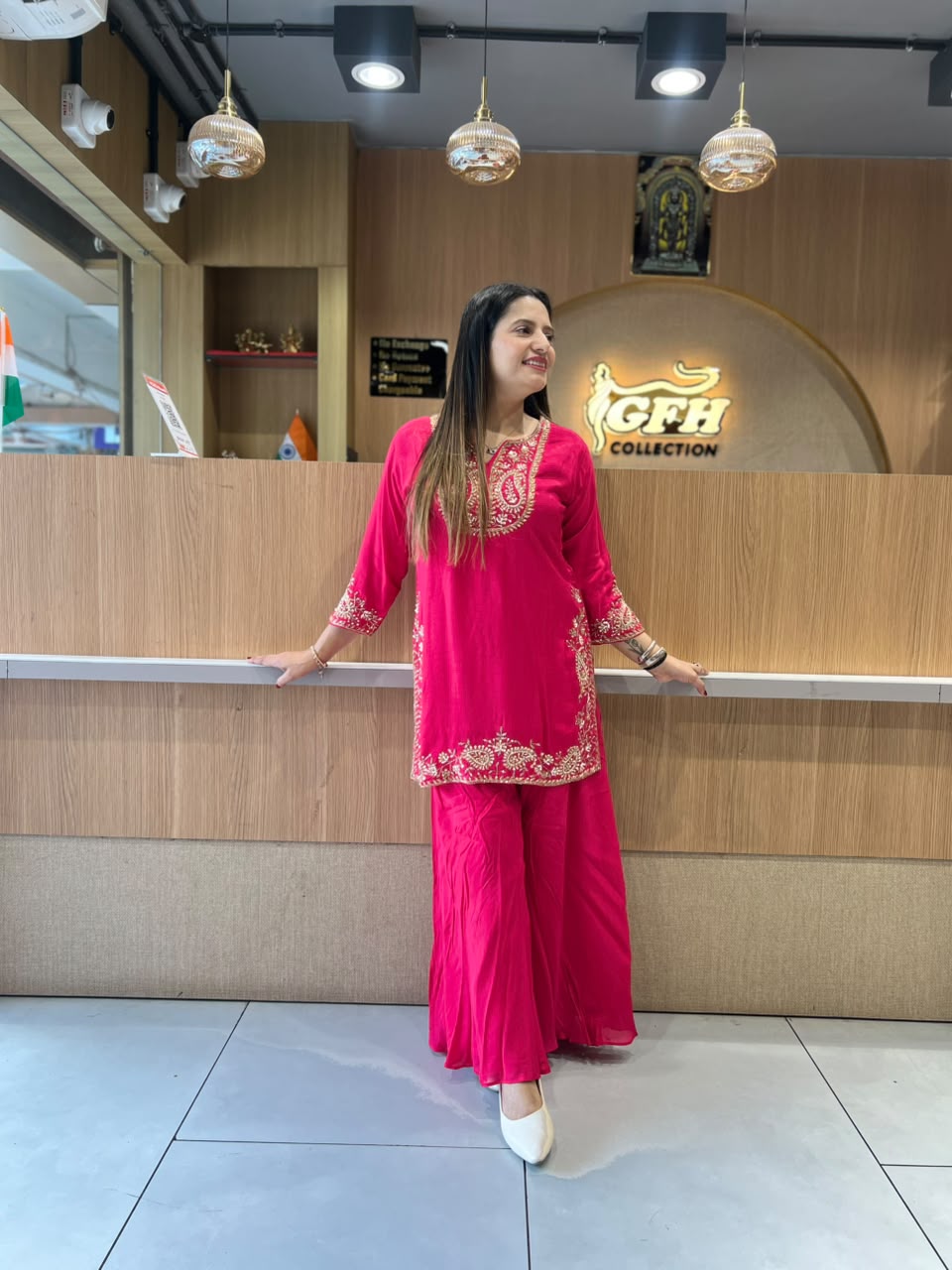 Pure Dola Silk Rani Pink 3pc Set