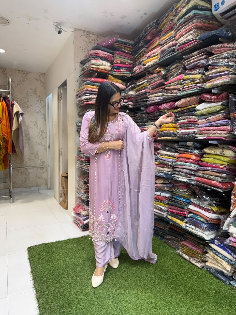 Pure Dola Silk Lylac Purple 3pc Set