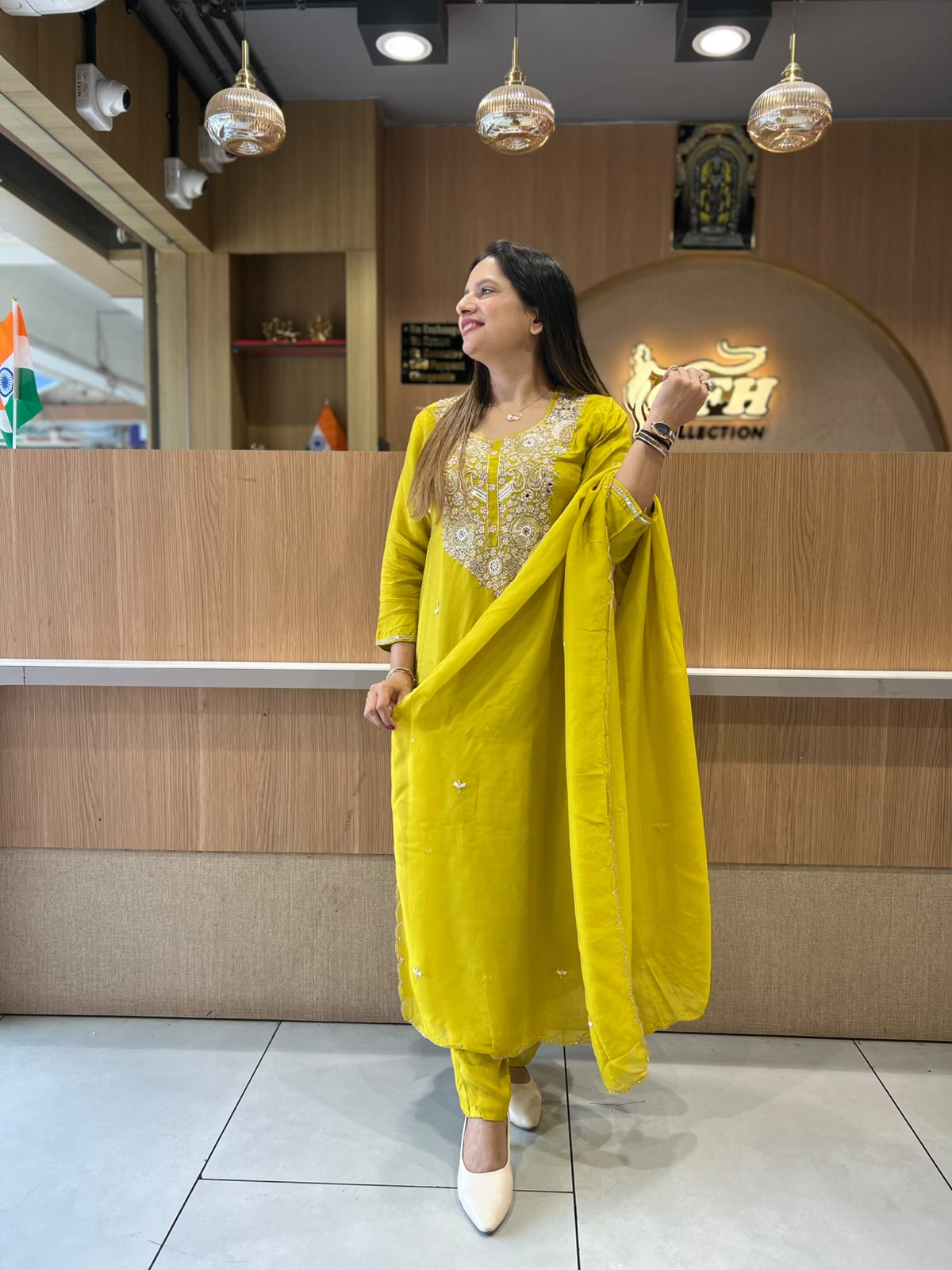 Pure Dola Silk Chatni Green 3pc Set