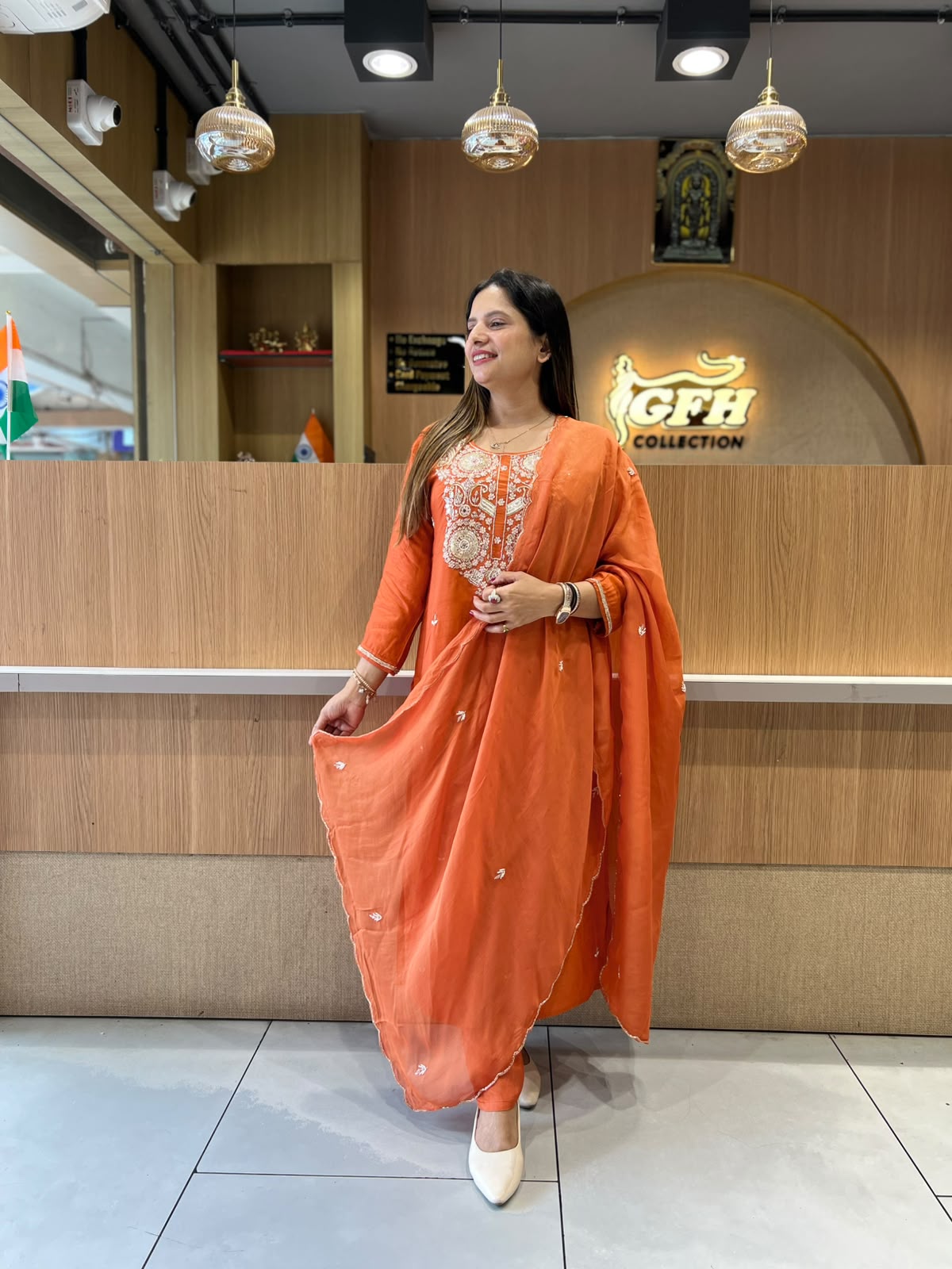 Pure Dola Silk Orange 3pc Set