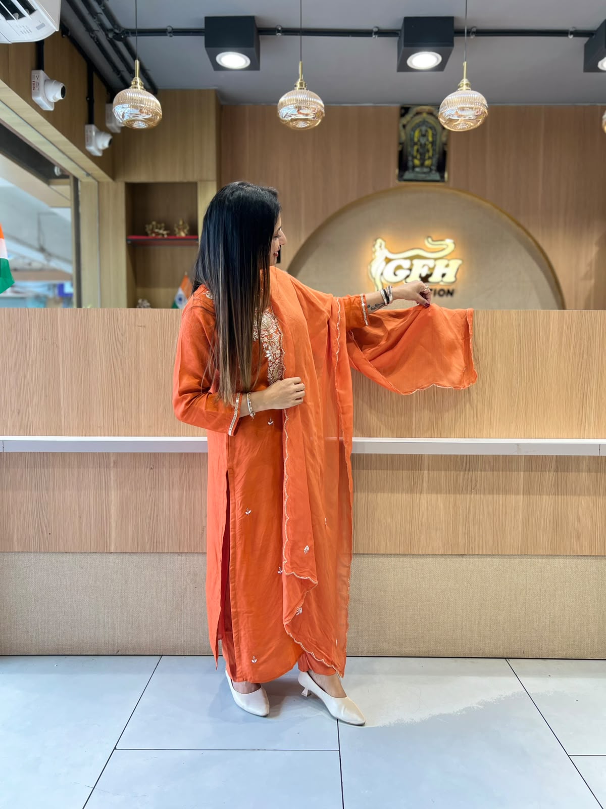Pure Dola Silk Orange 3pc Set