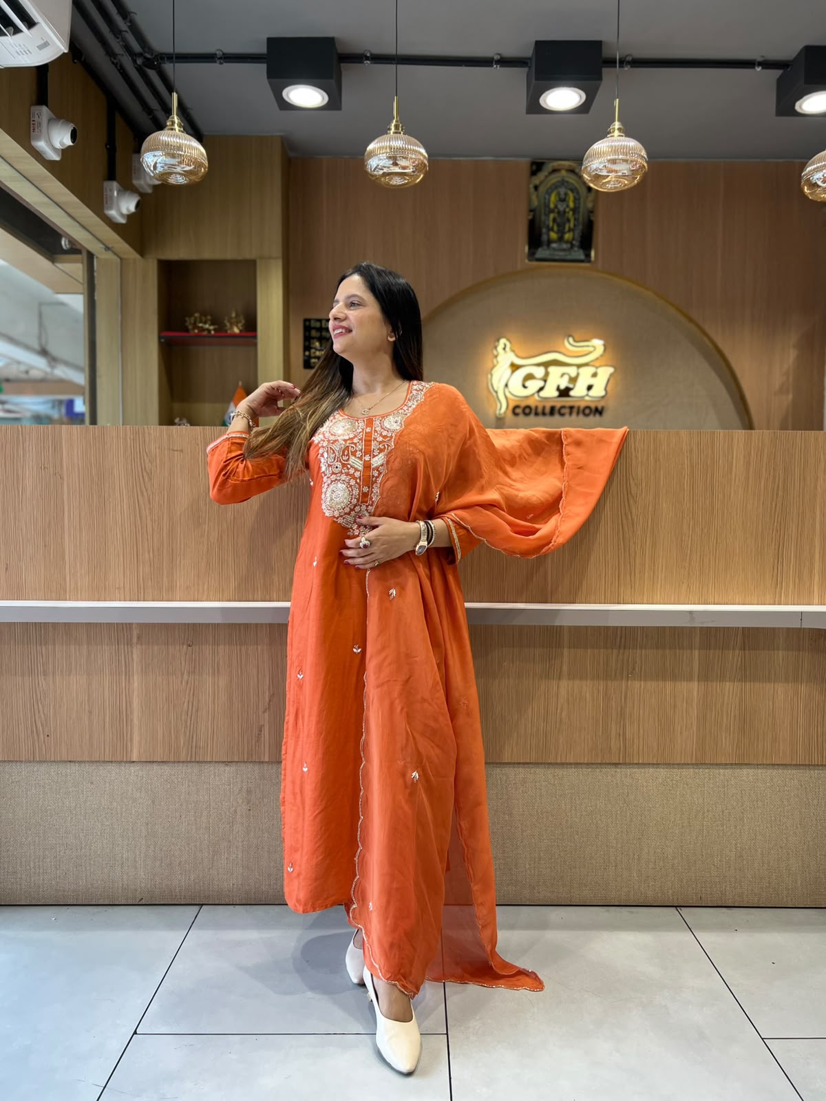 Pure Dola Silk Orange 3pc Set
