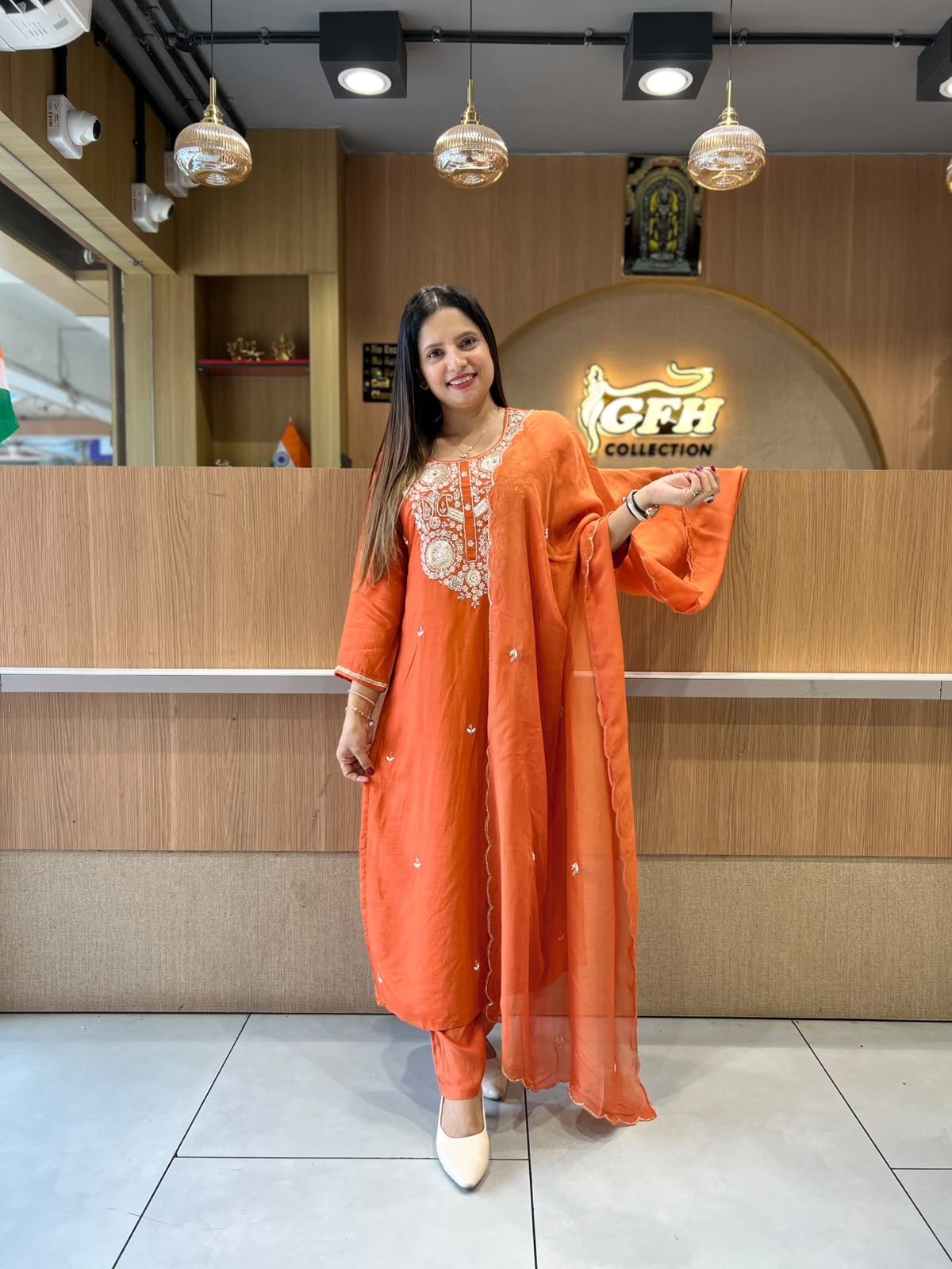 Pure Dola Silk Orange 3pc Set