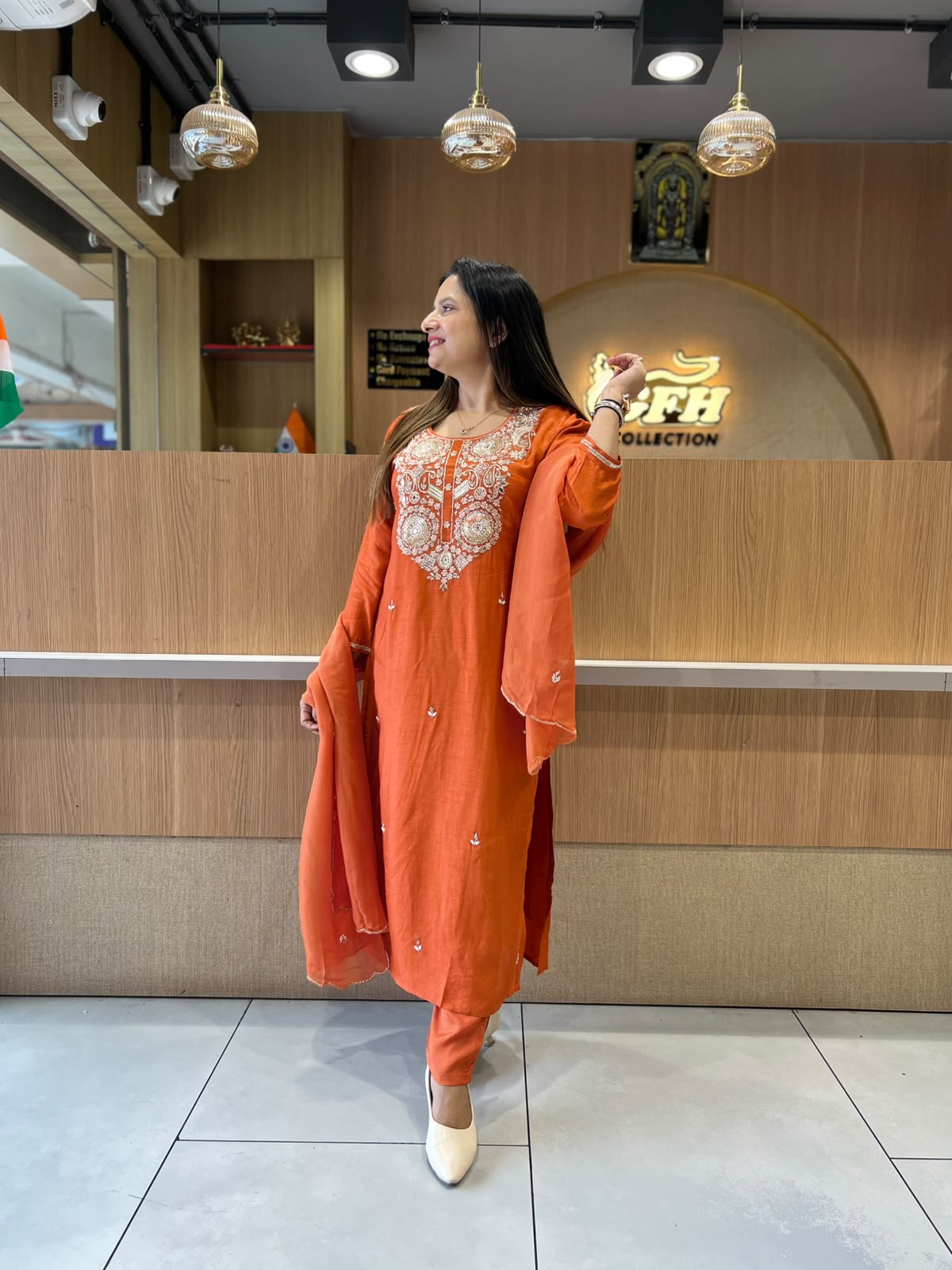 Pure Dola Silk Orange 3pc Set