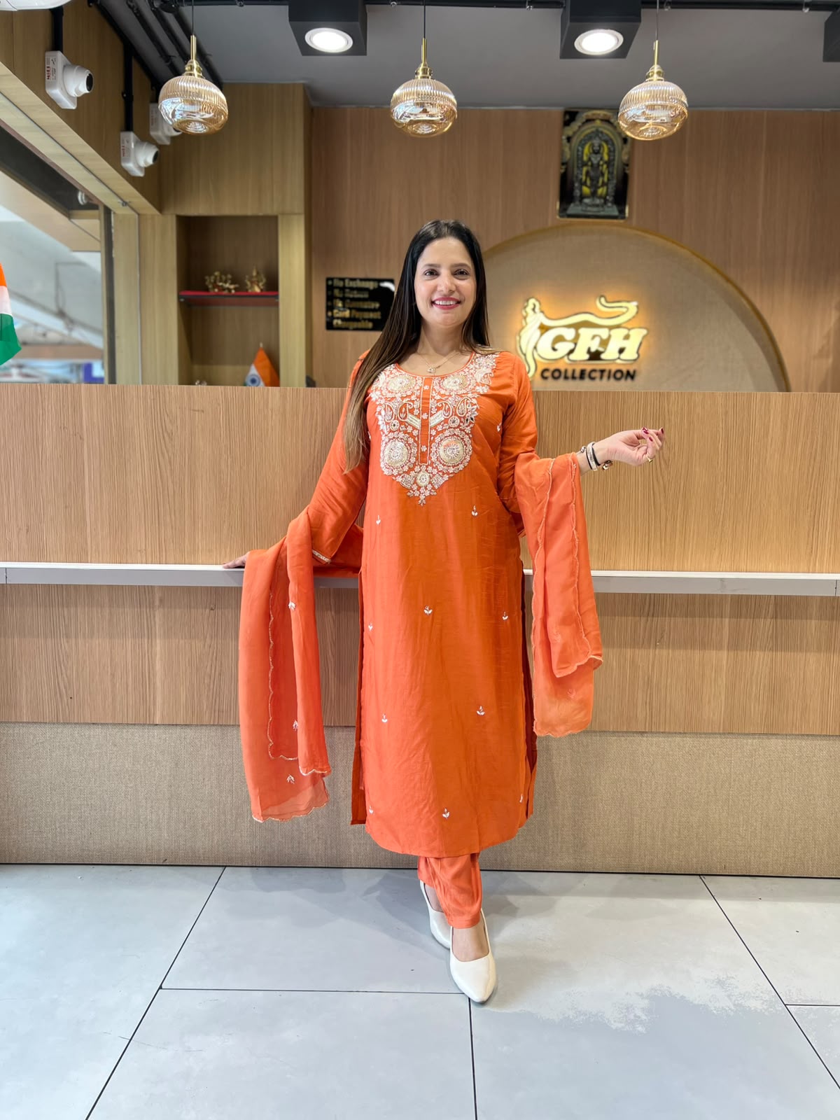 Pure Dola Silk Orange 3pc Set
