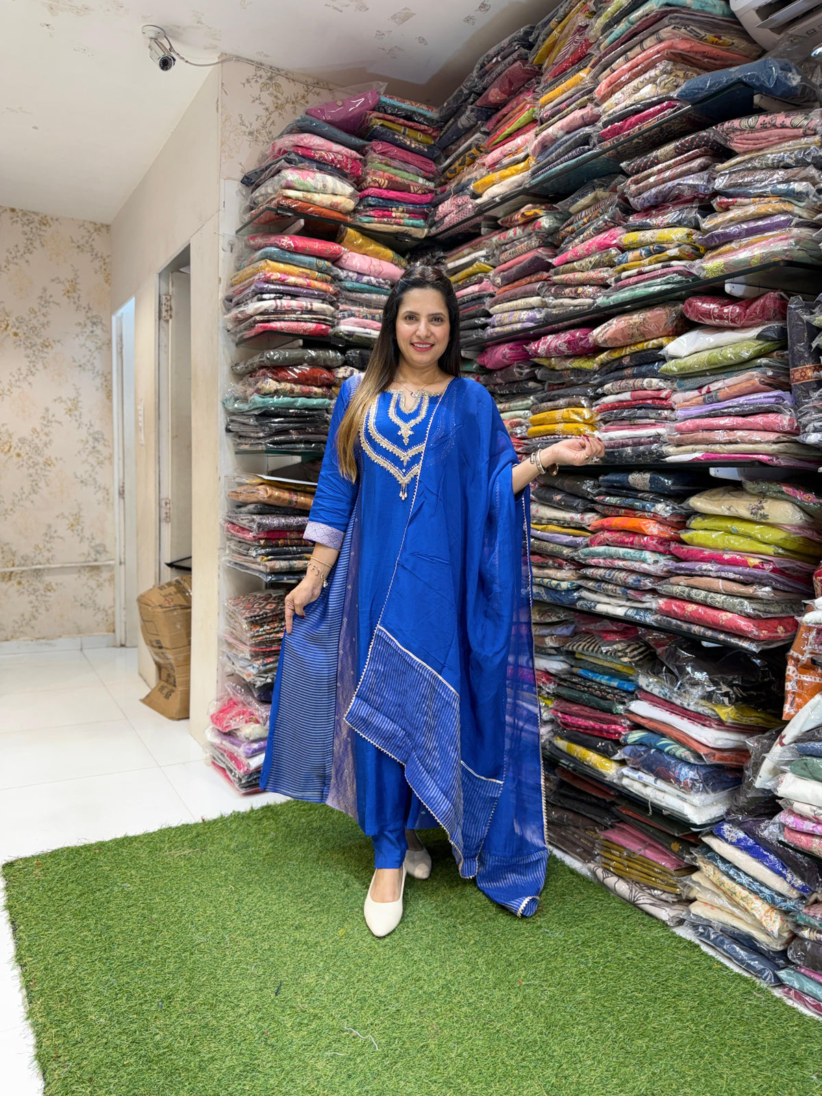 Pure Dola Silk Royal Blue 3pc Set