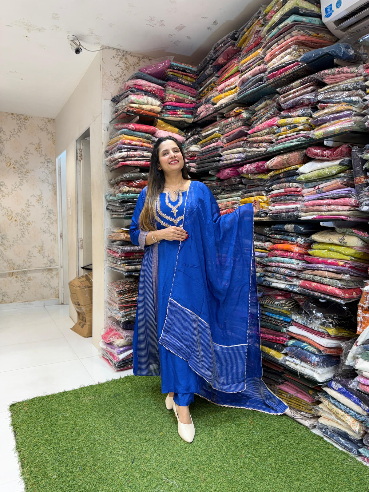 Pure Dola Silk Royal Blue 3pc Set