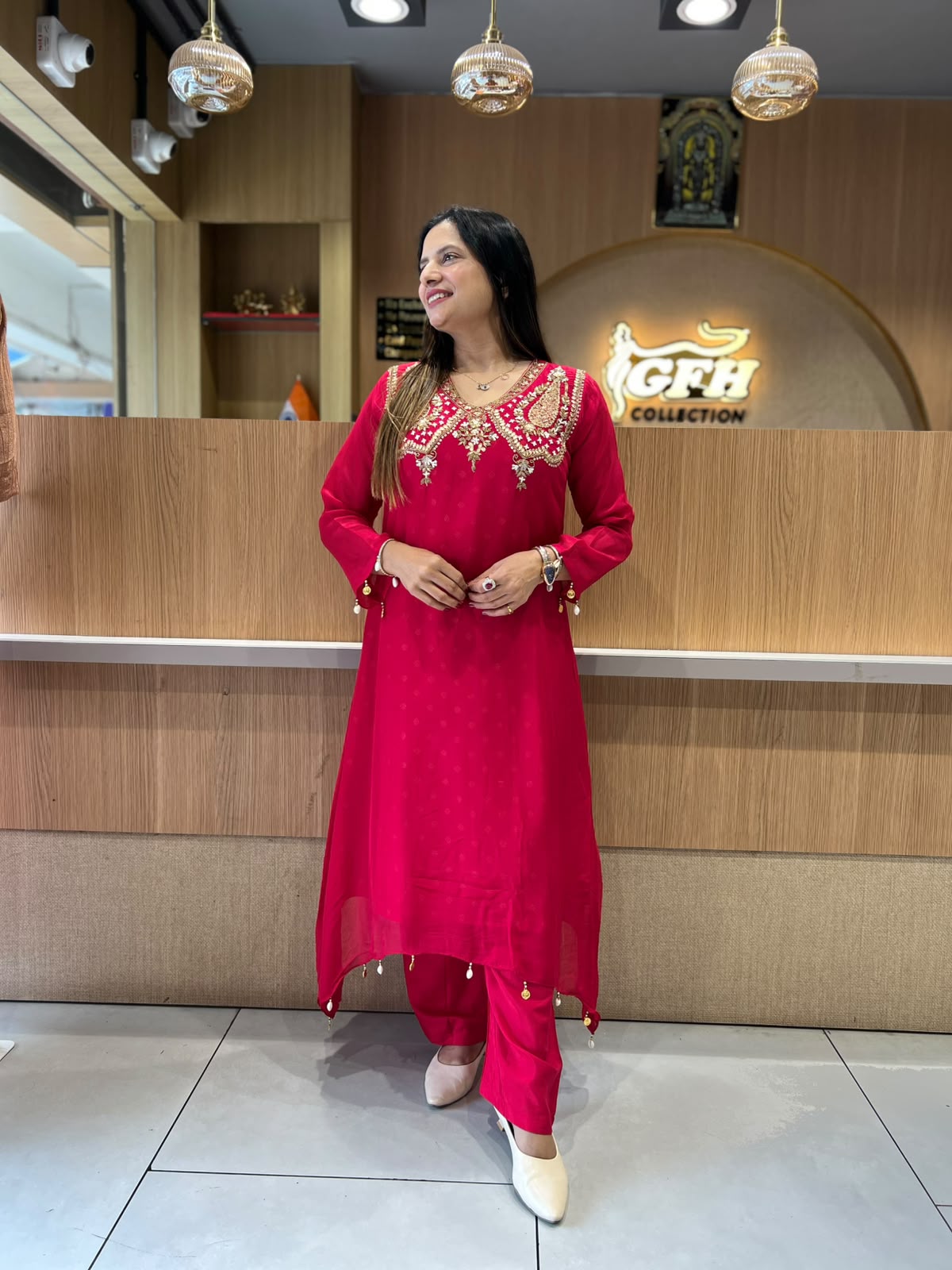 Pure Viscoce Organza Red 3pc Set