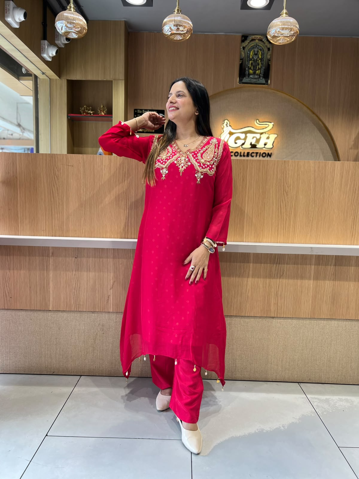 Pure Viscoce Organza Red 3pc Set