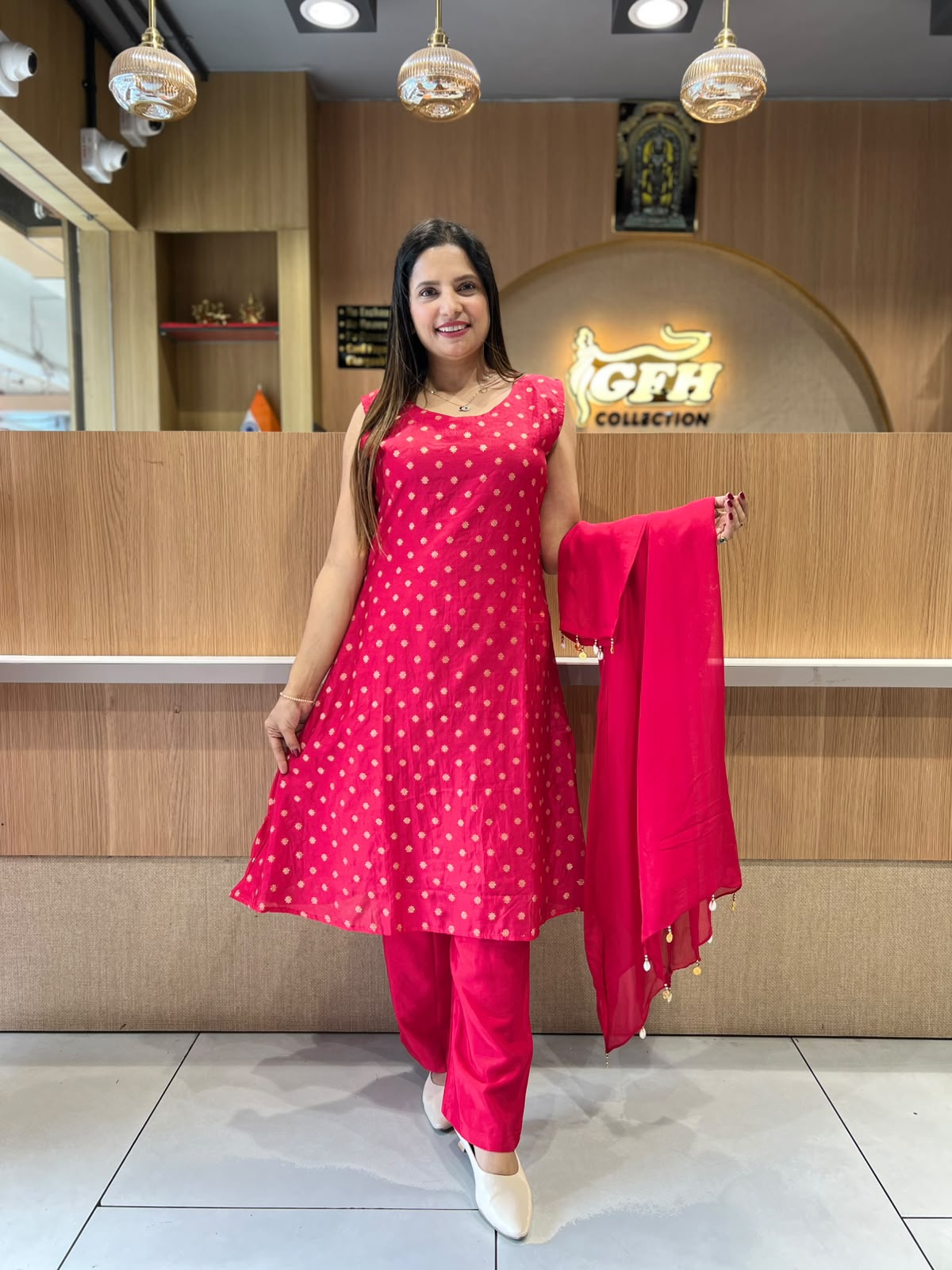 Pure Viscoce Organza Red 3pc Set