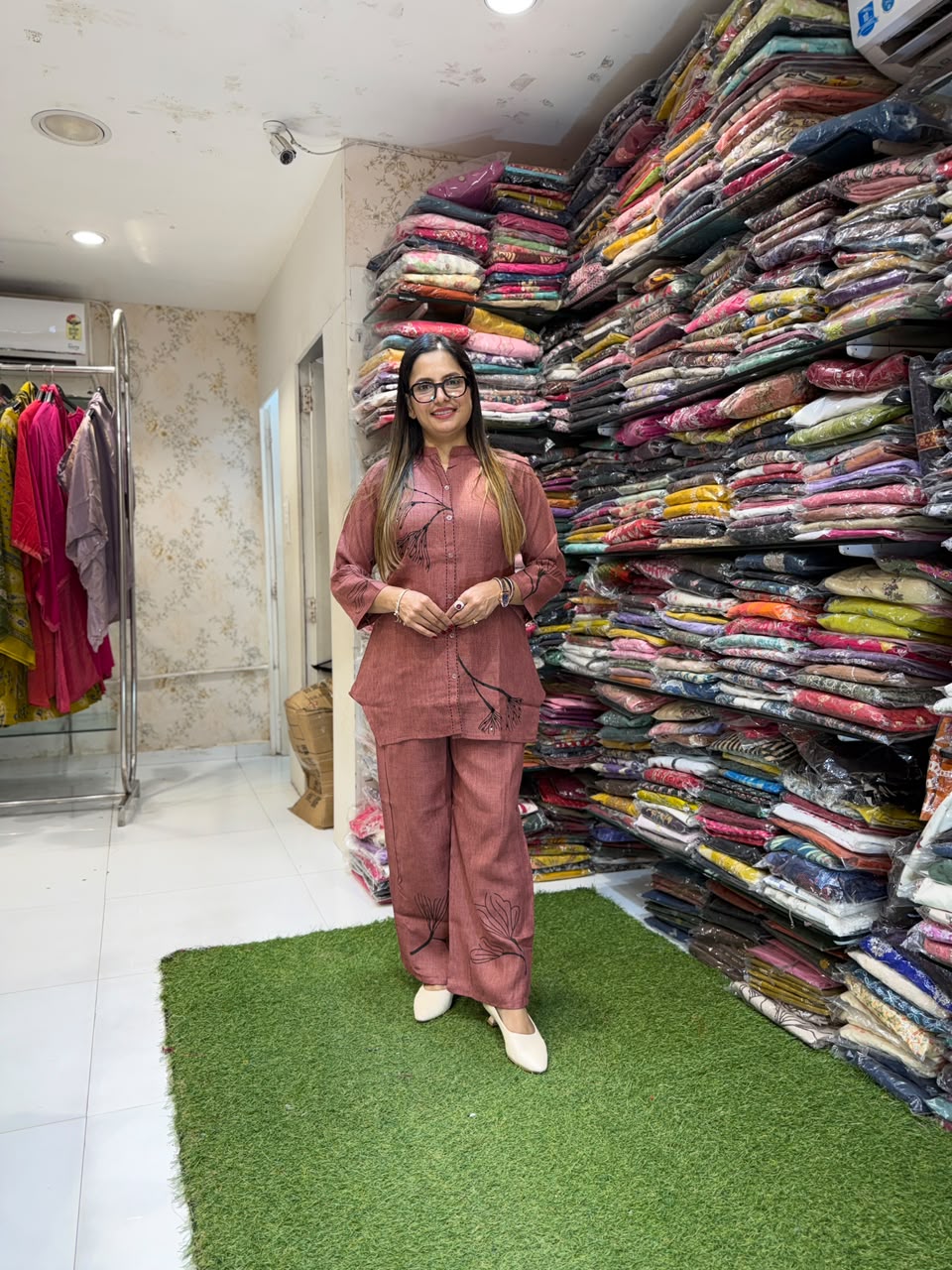 Handloom Cotton Cordset (Plumb color)