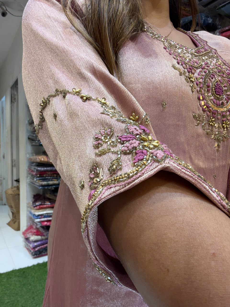 Pure Zeeraf Silk Kanjivaram Rose Gold 3pc Set