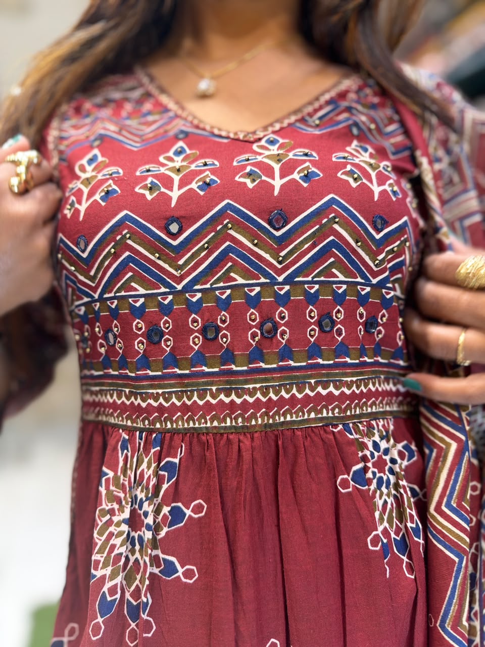 Pure Cotton Maroon 3pc Set