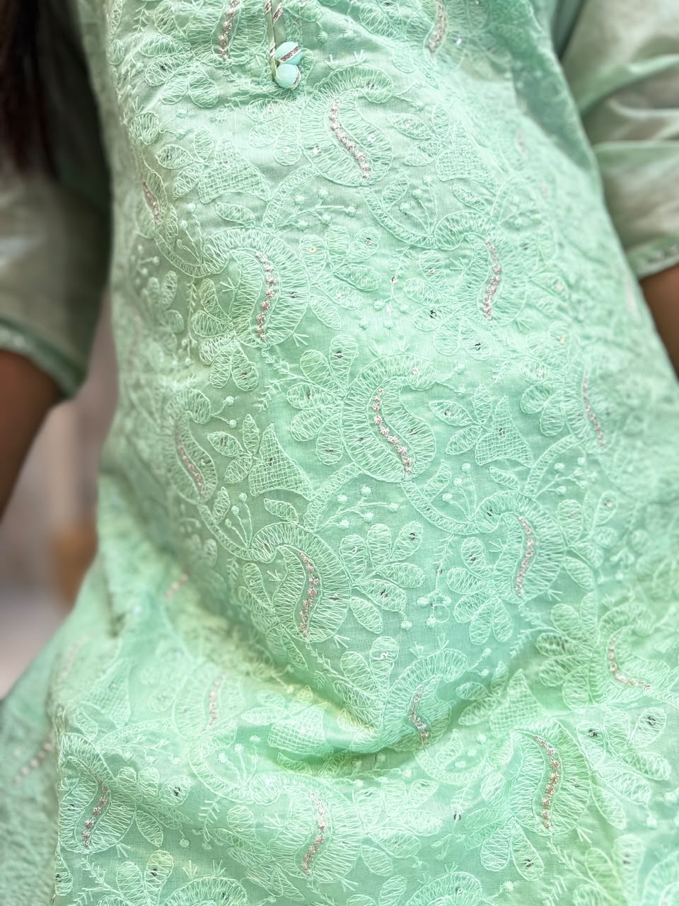 Pure Chanderi Silk Green 2pc Set