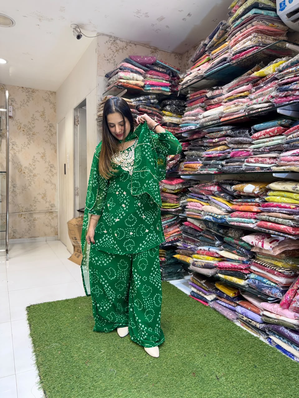 Pure Georgette Green 3pc Set