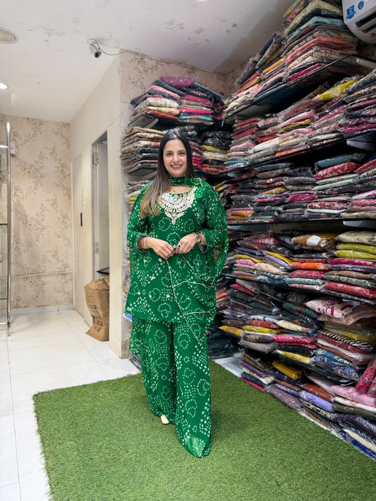 Pure Georgette Green 3pc Set