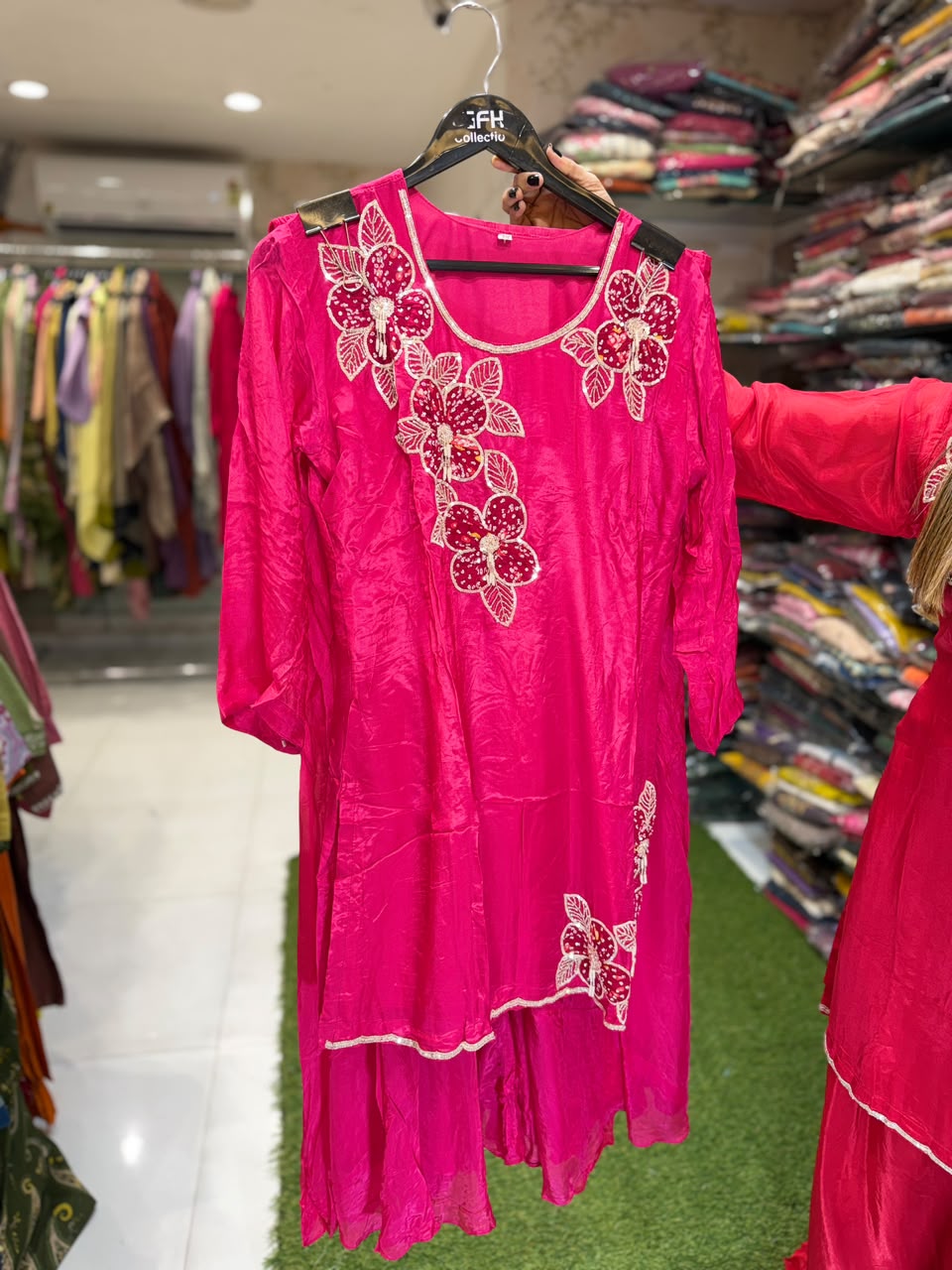 Pure Ho Silk Rani Pink 2pc Set
