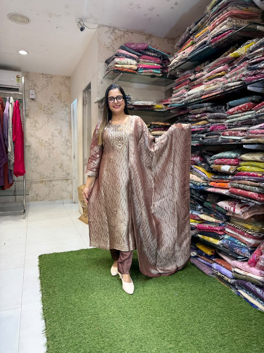 Pure Zeeraf Silk Brown 3pc Set