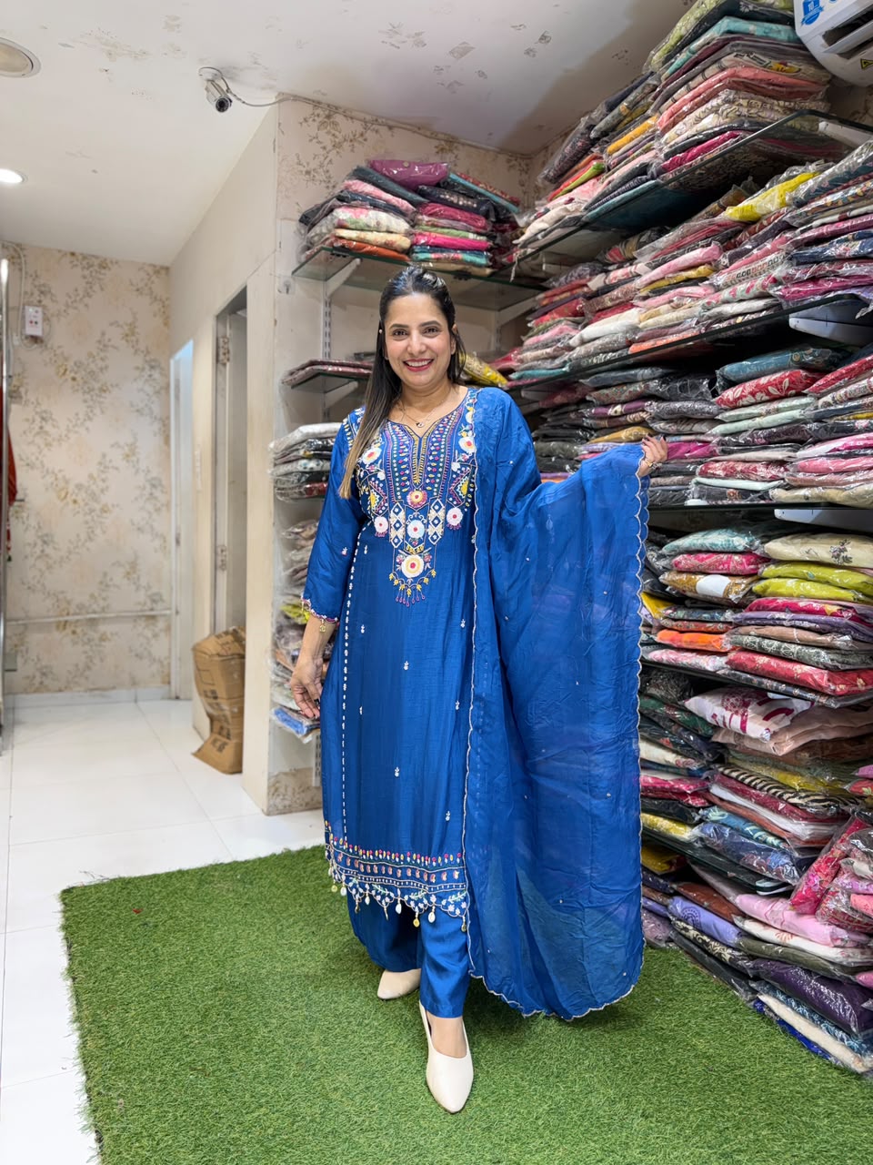 Pure Dola Silk Blue 3pc Set