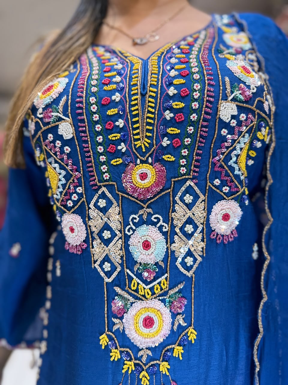 Pure Dola Silk Blue 3pc Set