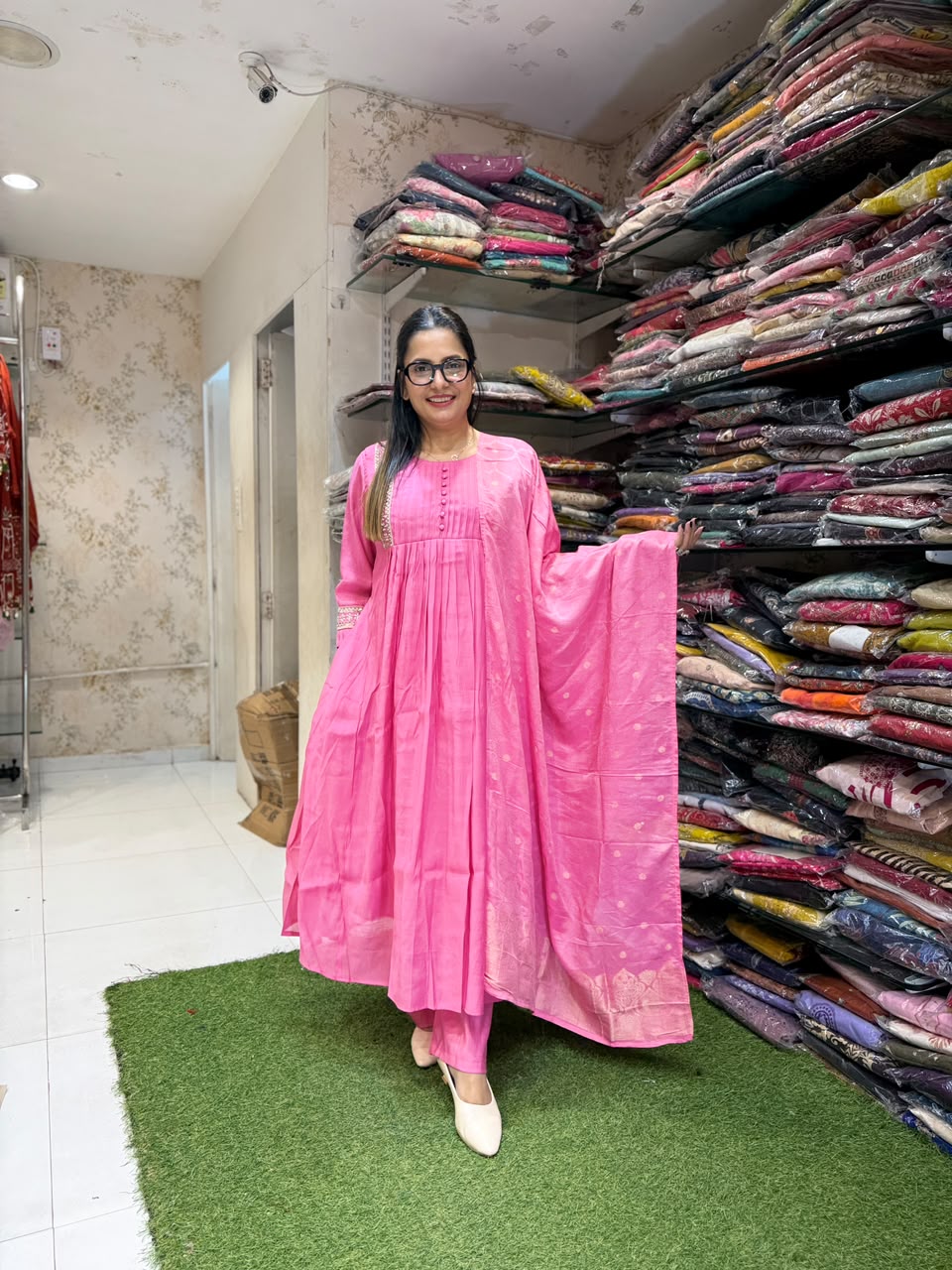 Pure Raw Silk Pink 3pc Set