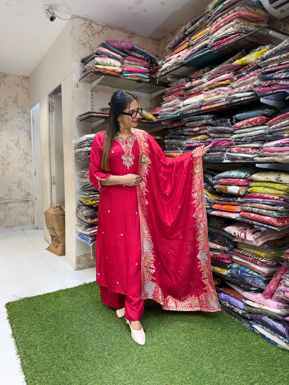 Pure Dola Silk Red 3pc Set
