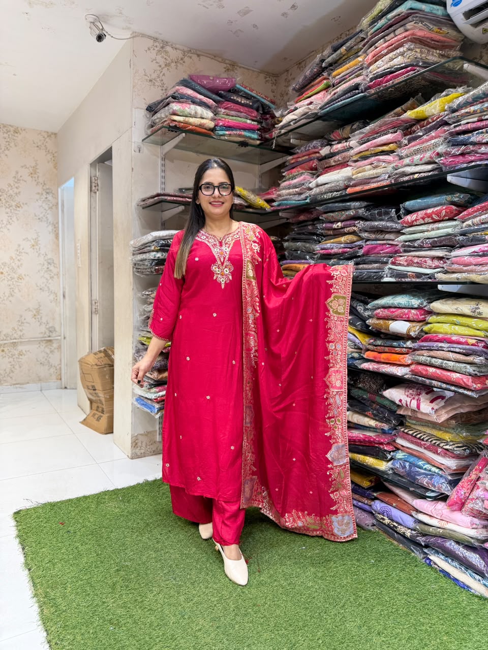 Pure Dola Silk Red 3pc Set