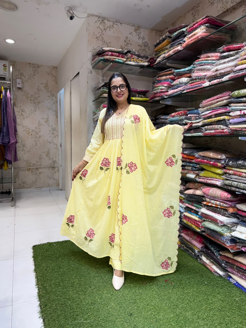 Pure Mull Cotton Light Yellow 3pc Set