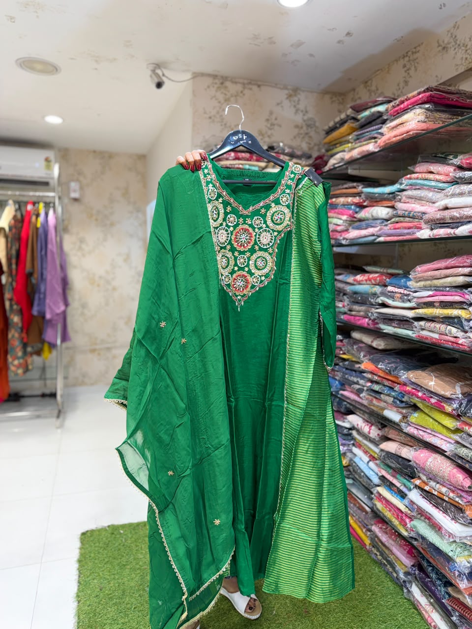 Pure Dola Silk Green 3pc Set