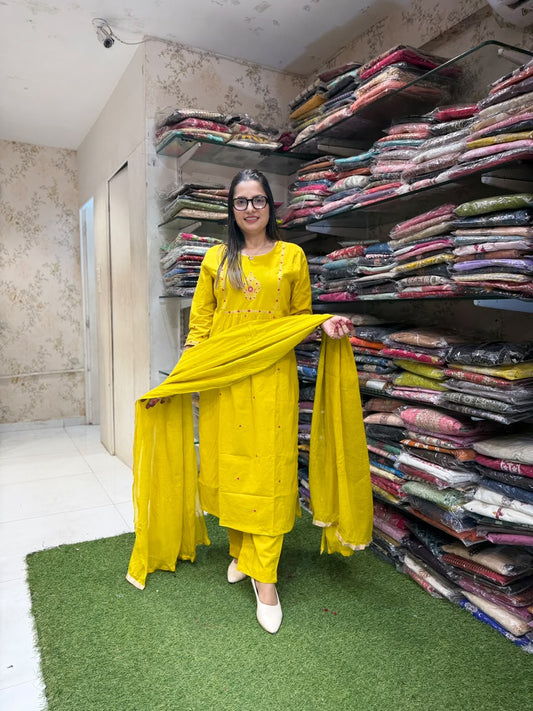 Pure Cotton Yellow 3pc Set