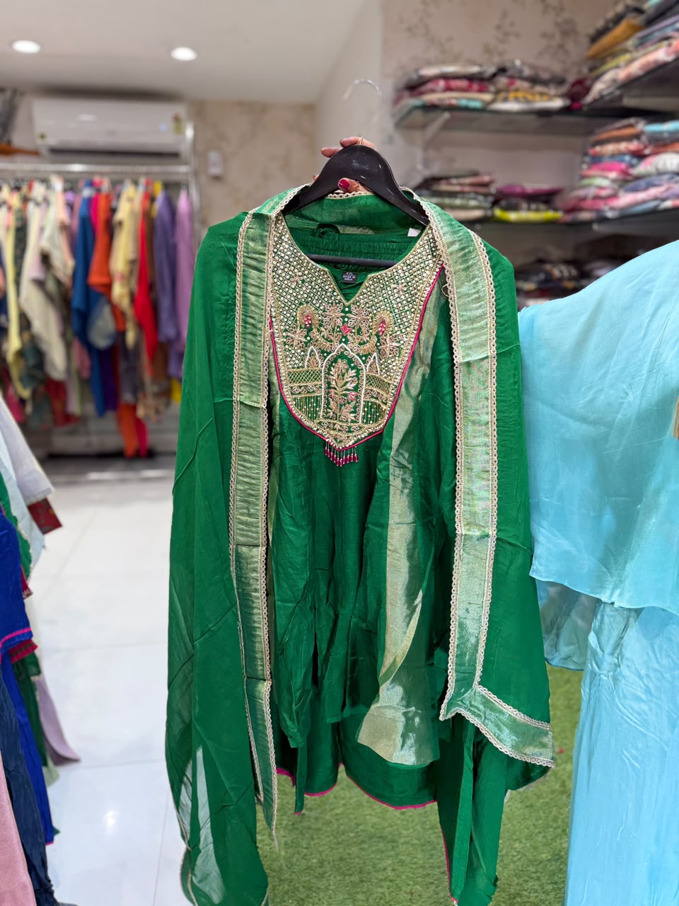 Pure Dola Silk Green 3pc Set