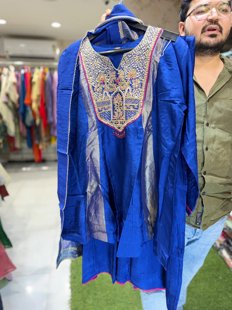 Pure Dola Silk Blue 3pc Set