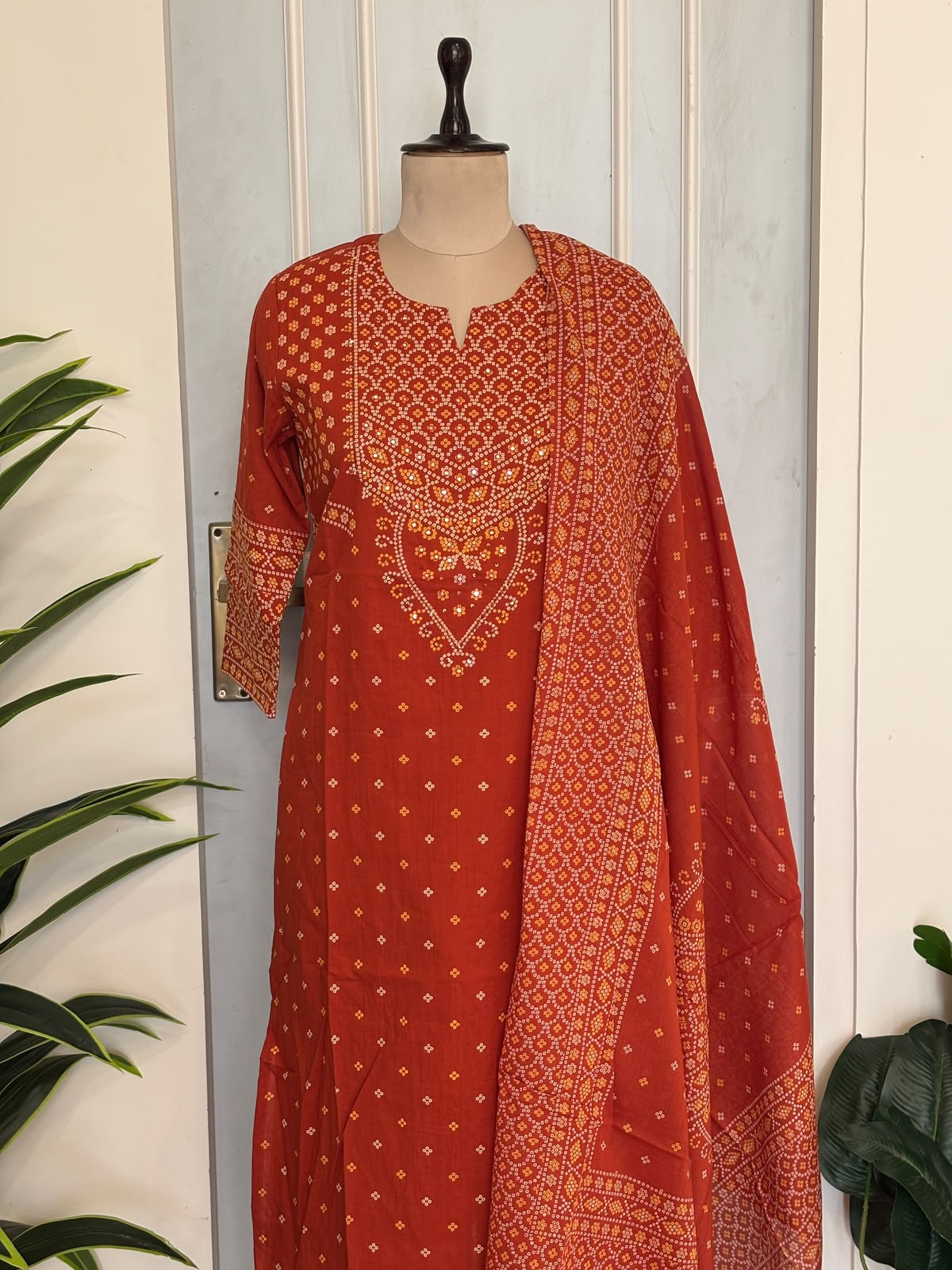 Pure Cotton Orange 3pc Set (Dispatch By 7 November )
