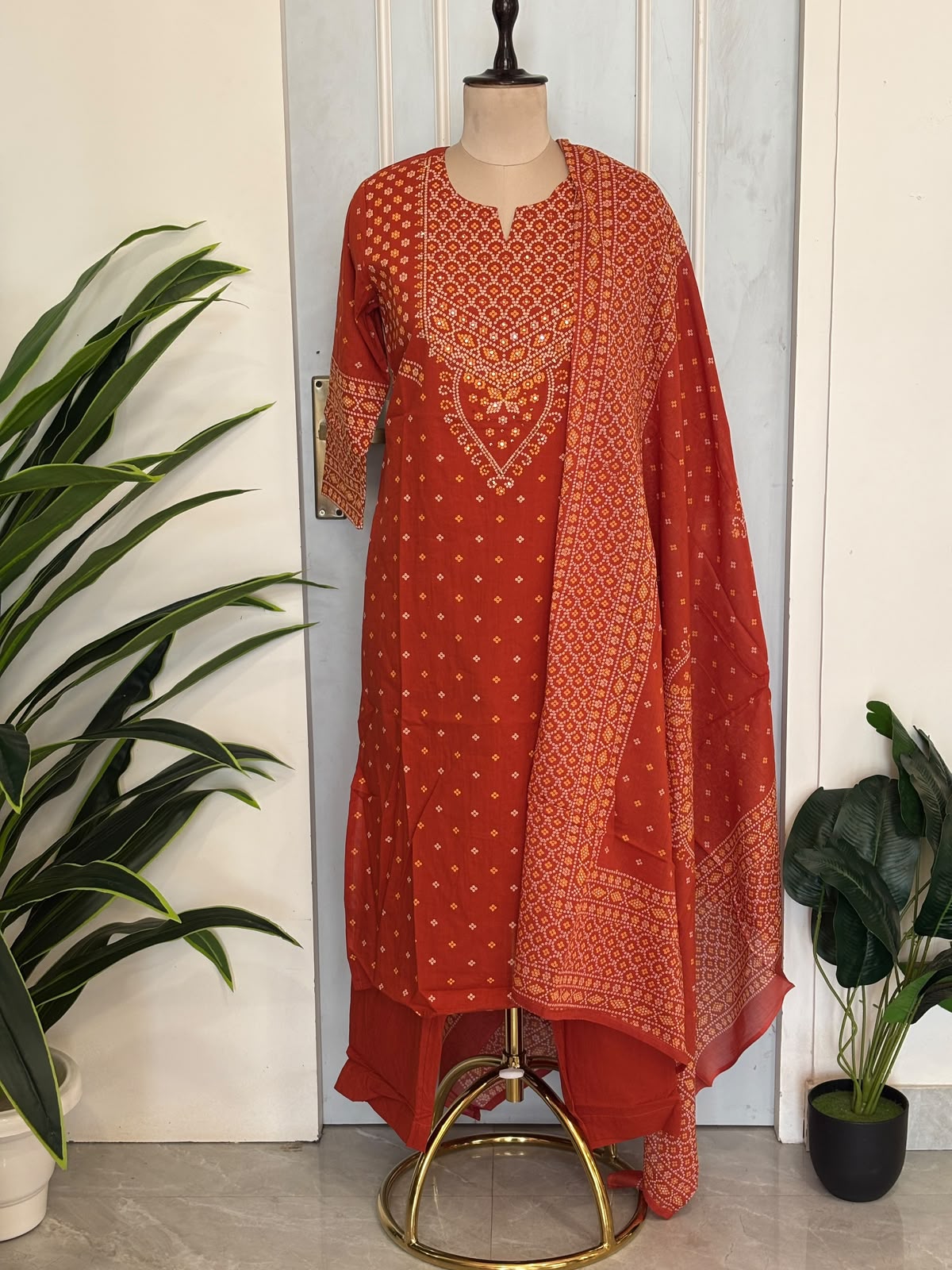 Pure Cotton Orange 3pc Set (Dispatch By 7 November )