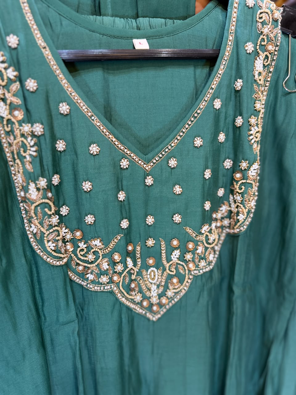 Mull Chanderi Green 3pc Set