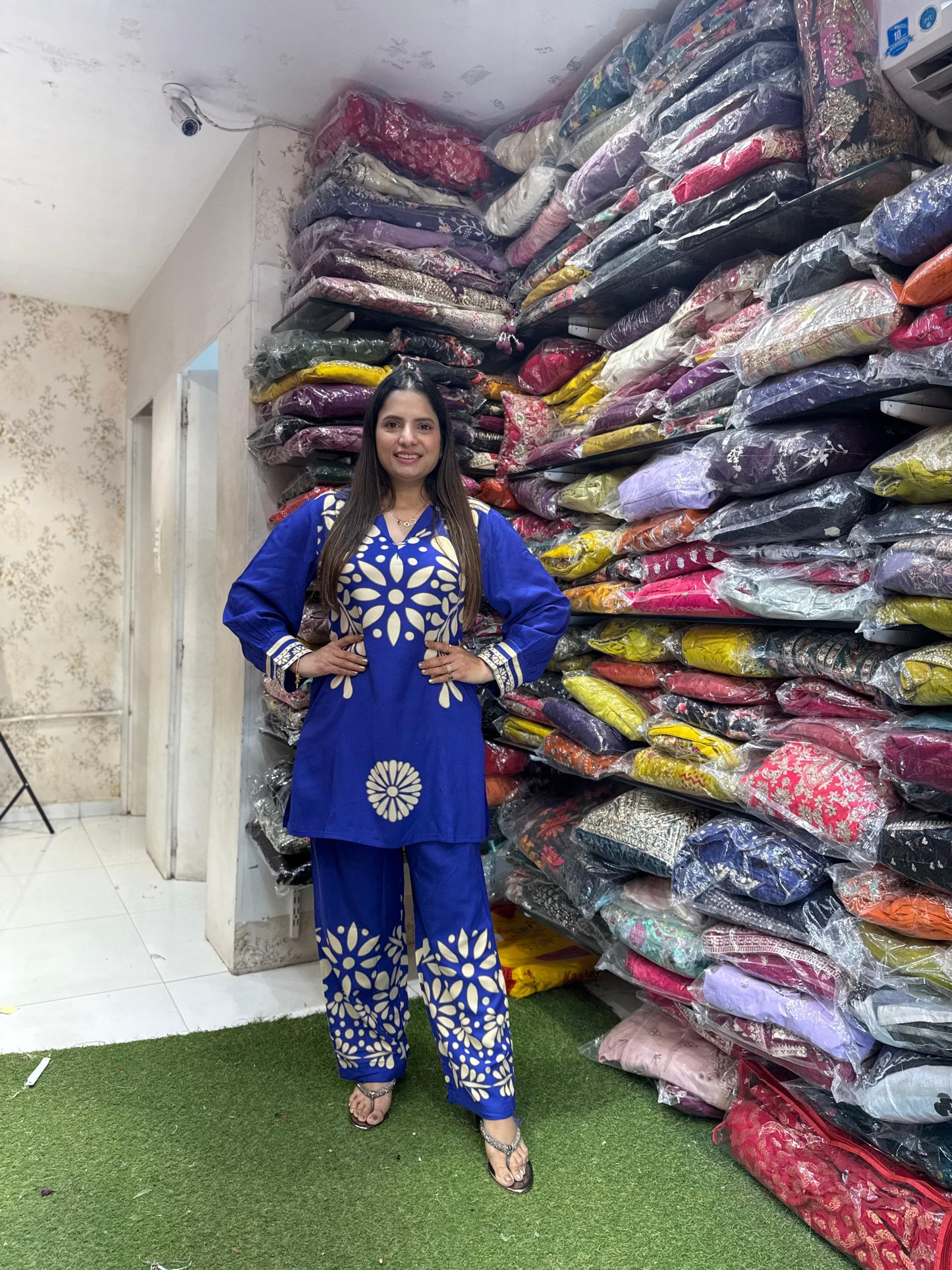 Pure Germon Rayon Digital Print 2pc Cordset Blue Color