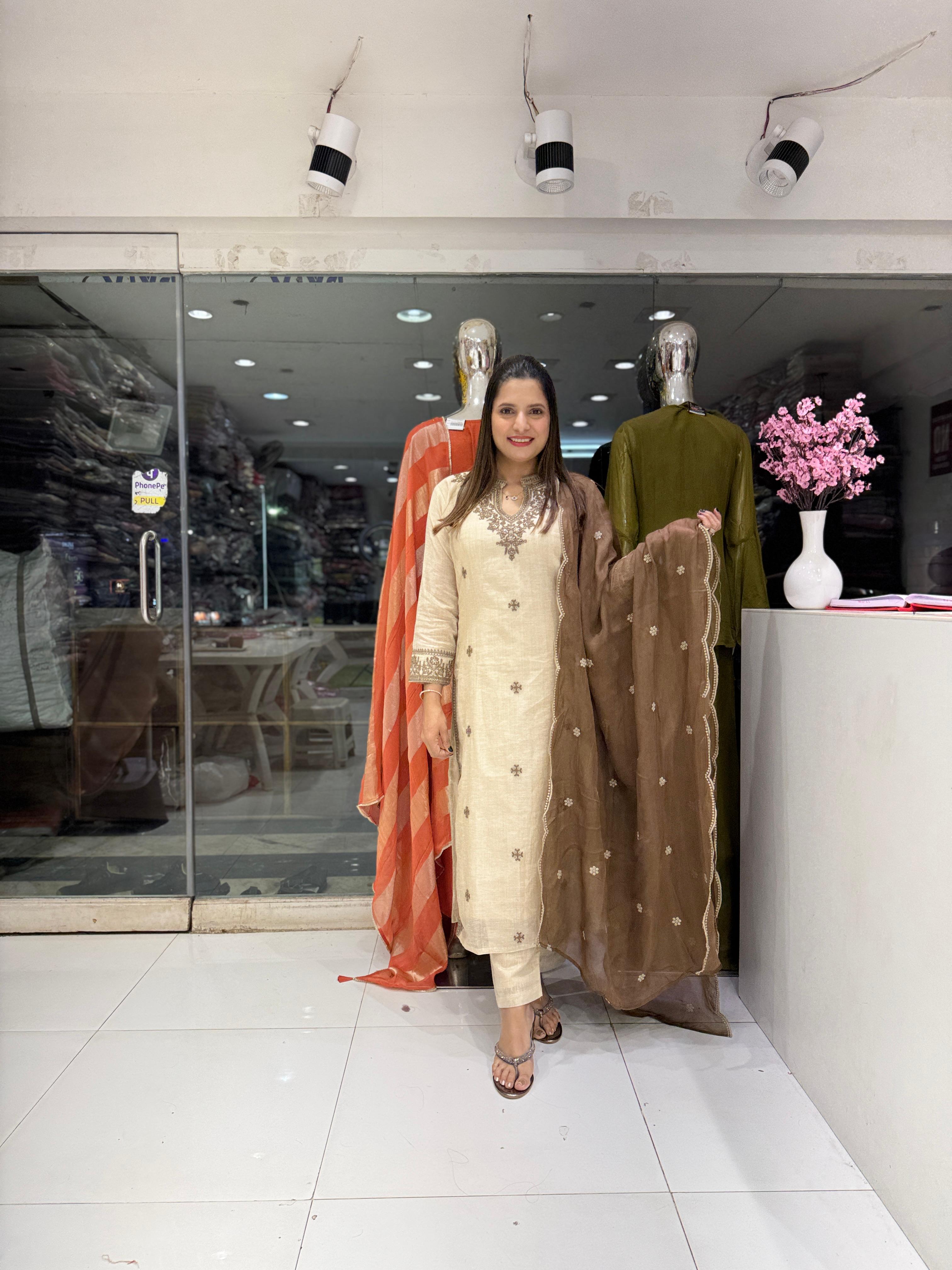 Pure Linen Silk 3pc Suit