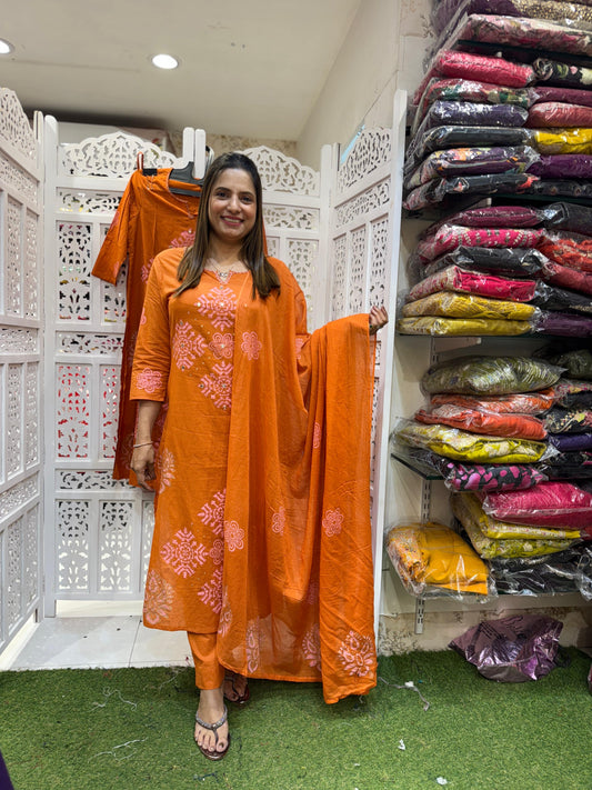 Jaipuri Cotton 3pc Suit