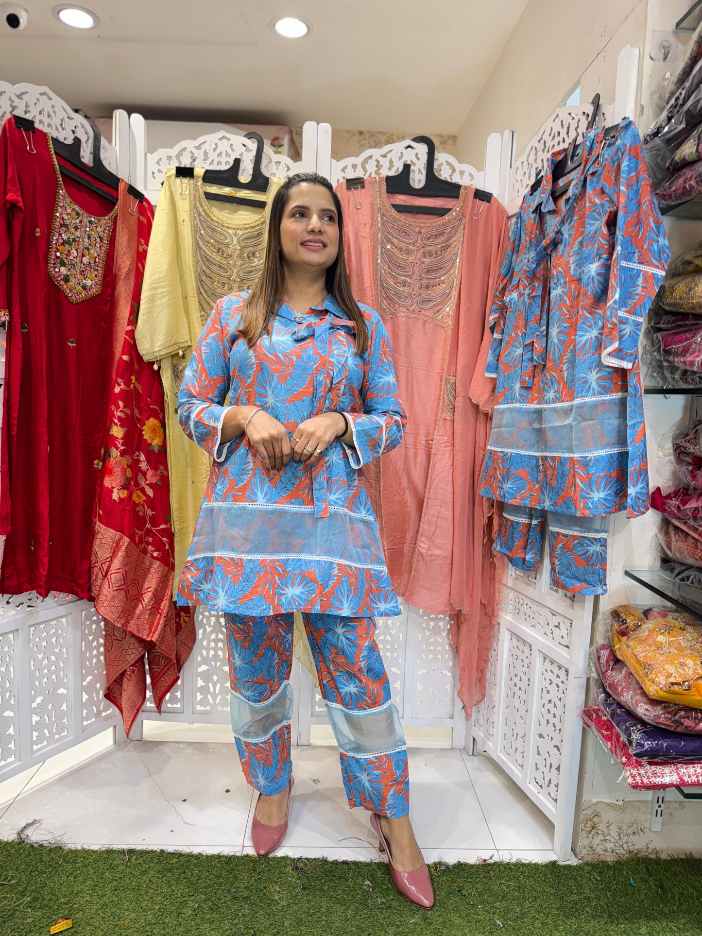 Cotton Blue 2pc Suit