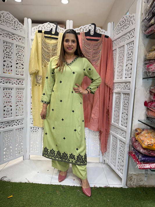 German Rayon Pista Green 2pc Suit