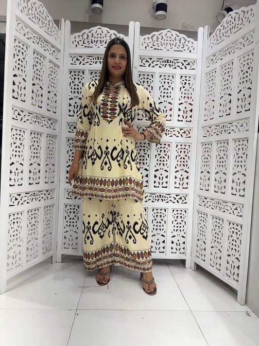 German Rayon Off White 2pc Suit