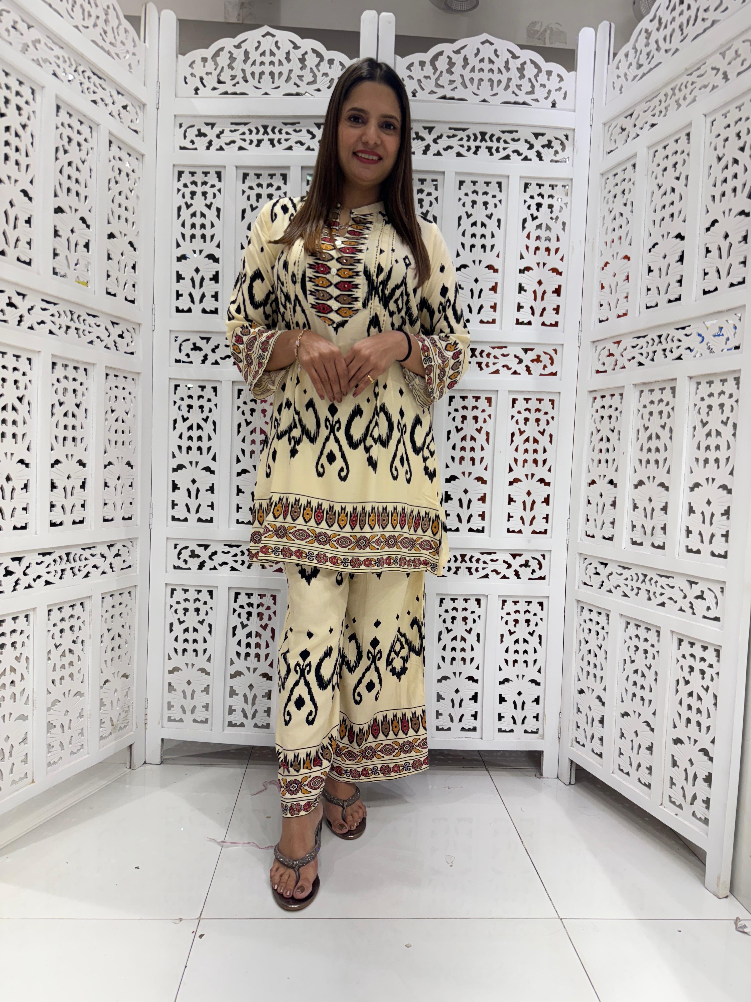 German Rayon Off White 2pc Suit
